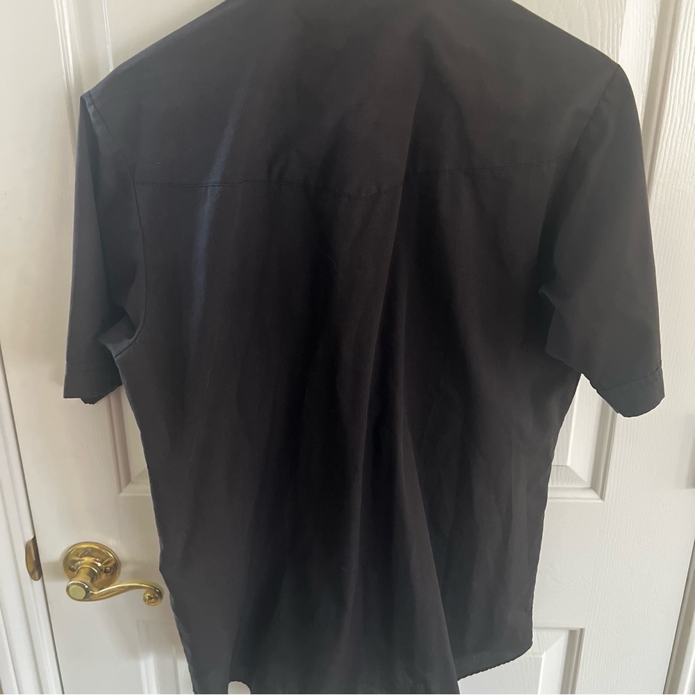 Plain’s Western Wear Pearl Snap front Black Men's Shirt. Size medium. - Picture 8 of 10